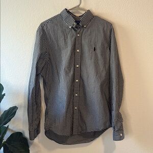 Ralph Lauren Medium Men's Black and White Checkered Shirt